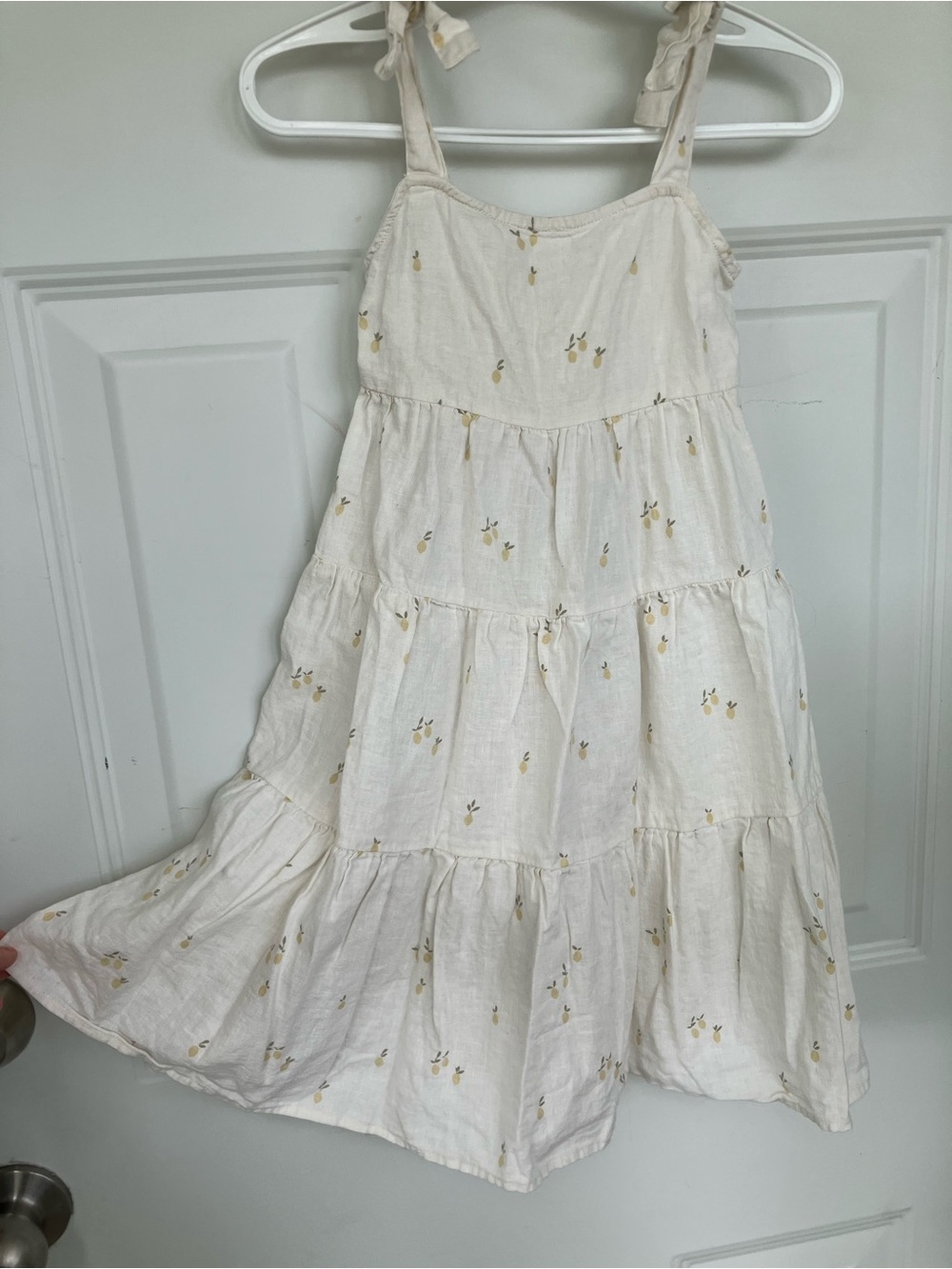 Rylee + Cru linen blend cream lemon dress 2T 3T